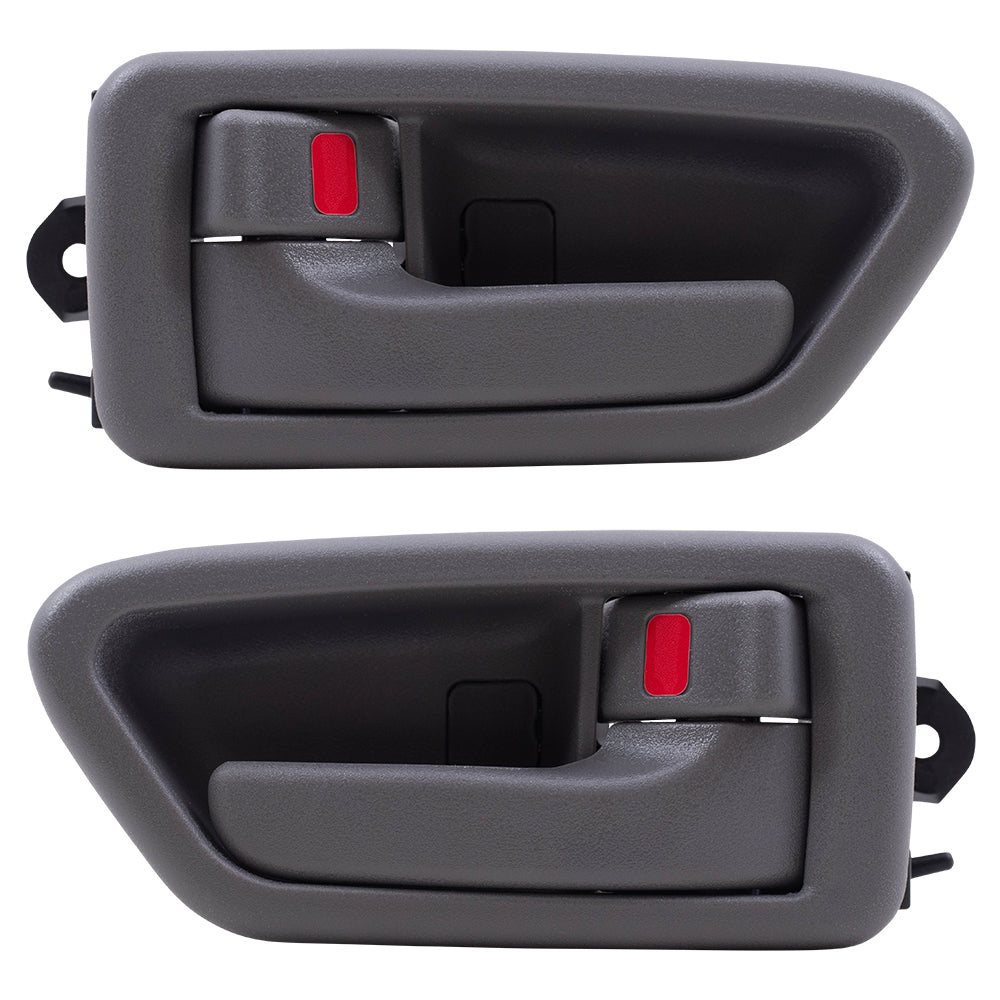 Brock Replacement Driver and Passenger Inside Inner Gray Door Handles with Bezels Compatible with 1997-2001 Camry 69206AA010B0 69277AA010B0