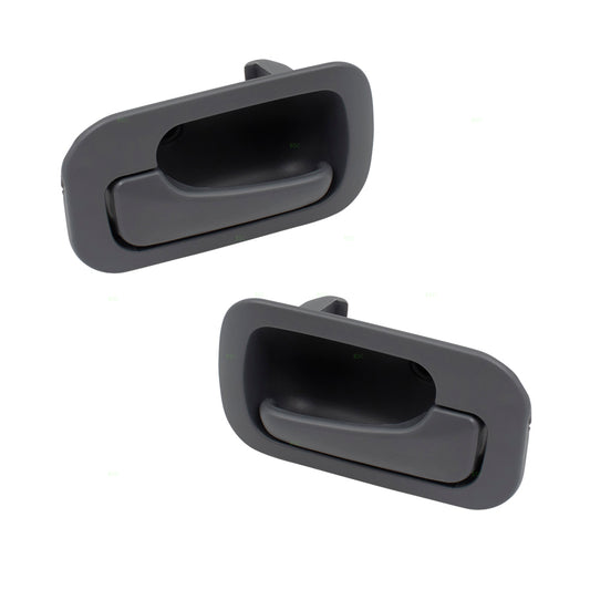 Brock Replacement Driver and Passenger Side Inside Grey Door Handles Compatible with 1992-1995 Civic Sedan