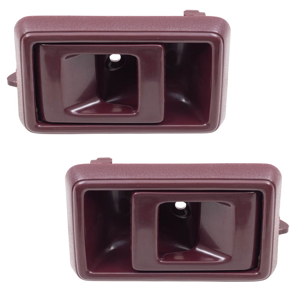 Brock Replacement Pair Set Inside Inner Red Door Handles Compatible with Prizm 4Runner Camry Corolla Tacoma Pickup Truck 692063202004 692053202004