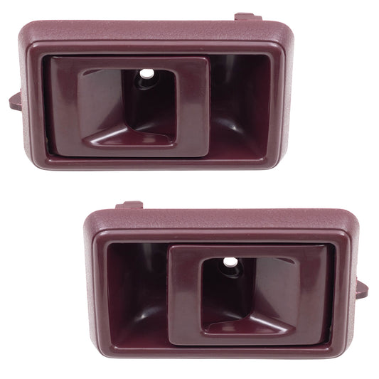 Brock Replacement Pair Set Inside Inner Red Door Handles Compatible with Prizm 4Runner Camry Corolla Tacoma Pickup Truck 692063202004 692053202004