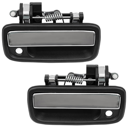 Brock Replacement Driver and Passenger Front Outside Outer Chrome Door Handles compatible with 1995-2004 Tacoma Pickup Truck 6922035030 6921035030