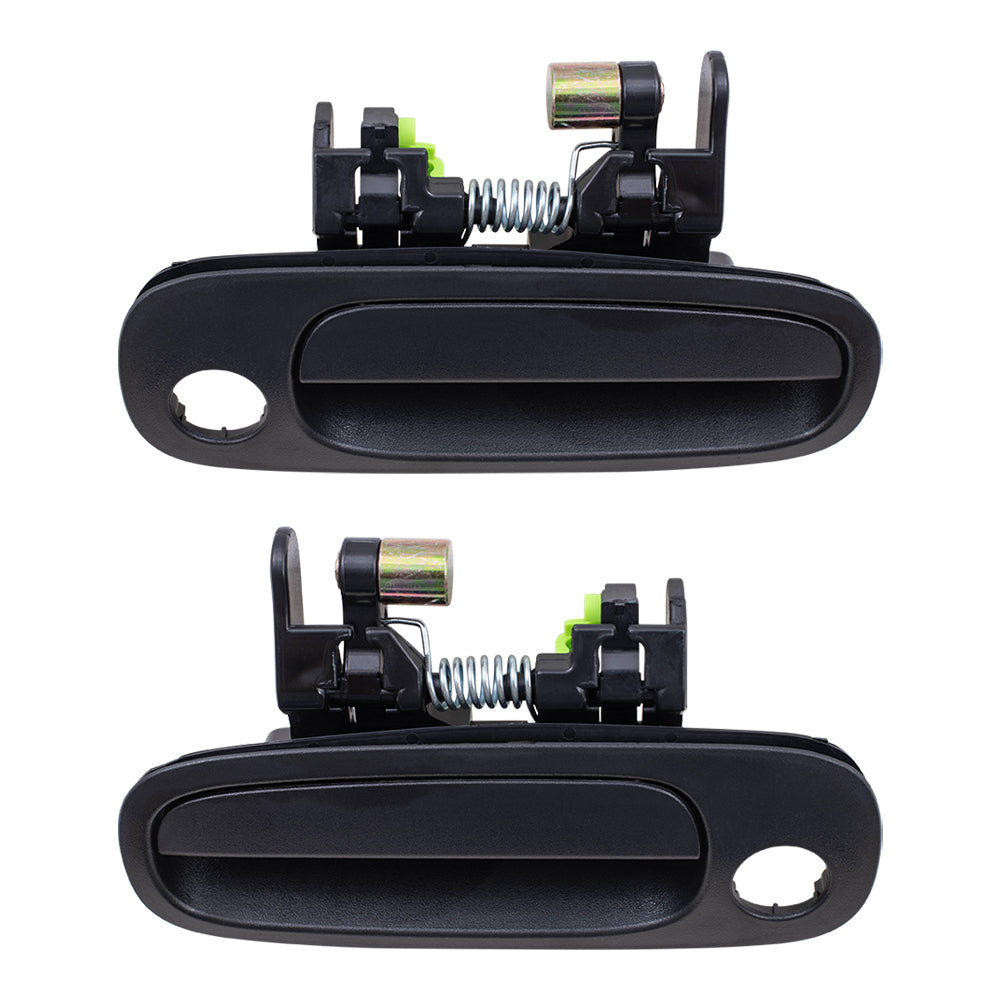 Brock Replacement Front Driver and Passenger Side Outside Door Handles Textured Black Compatible with 1998-2002 Corolla 69220-02030 94857480