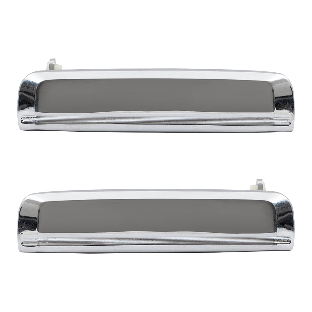 Brock Replacement Set Driver and Passenger Outside Outer Chrome Door Handles Compatible with 1987-1995 Pathfinder 8060701A00 8060601A00