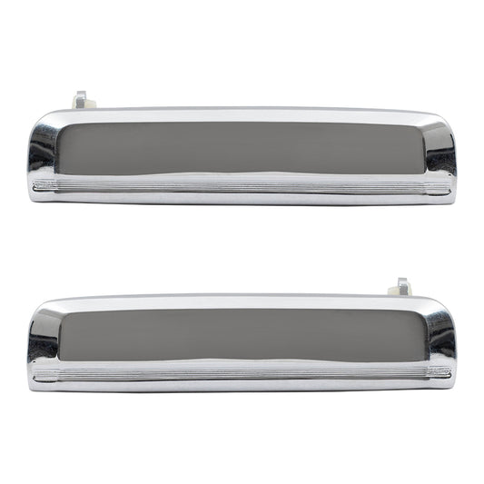 Brock Replacement Set Driver and Passenger Outside Outer Chrome Door Handles Compatible with 1987-1995 Pathfinder 8060701A00 8060601A00