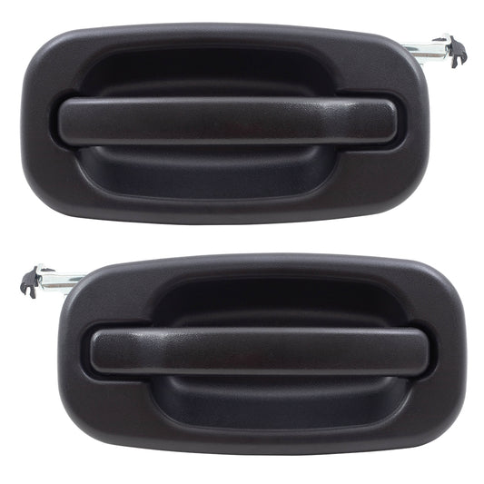 Brock Replacement Driver and Passenger Rear Outside Outer Door Handles Compatible with 01-06 Silverado Sierra Crew Cab Pickup Truck