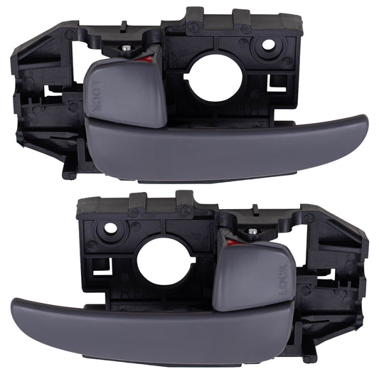 Brock Replacement Pair Set Inside Interior Front Rear Gray Door Handles Compatible with 01-06 Elantra 826102D000AX 826202D000AX