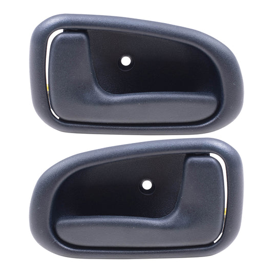 Brock Replacement Driver and Passenger Inside Inner Blue Door Handles Compatible with 93-97 Corolla Prizm 692061213004 692051213004