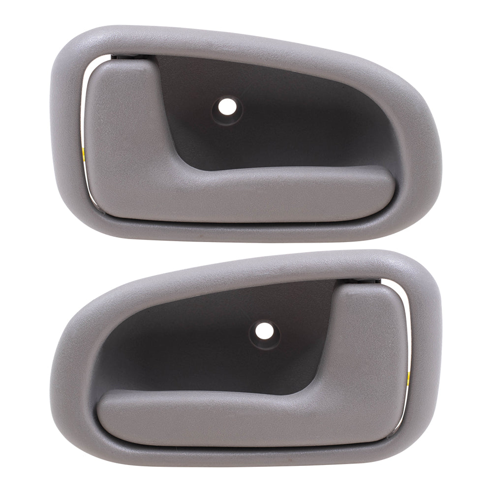 Brock Replacement Driver and Passenger Inside Inner Light Gray Door Handles Compatible with 93-97 Corolla Prizm