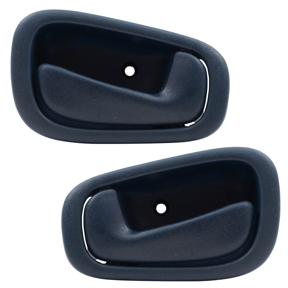 Brock Replacement Driver and Passenger Inside Inner Blue Door Handles Compatible with 98-02 Corolla Prizm