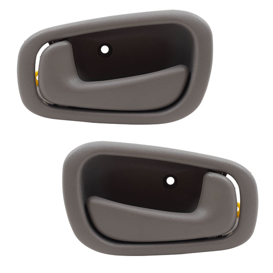 Brock Replacement Driver and Passenger Inside Inner Gray Door Handles Compatible with 98-02 Corolla Prizm 69206-02050-B1 69205-02050-B1