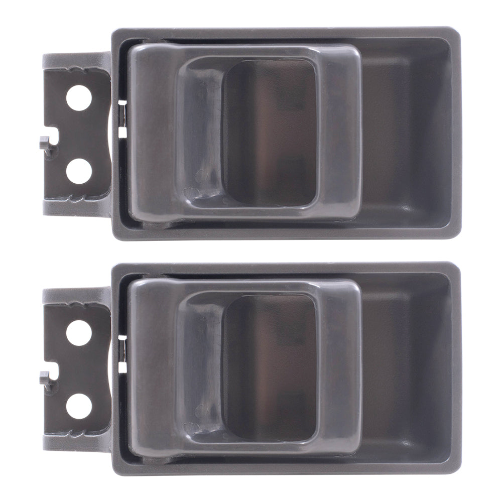 Brock Replacement for Pair of Inside Inner Gray Door Handle Compatible with 86-97 Pickup Truck 8067055G03