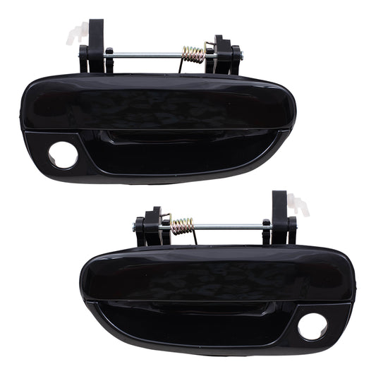 Brock Replacement Driver and Passenger Front Outside Outer Ready to Paint Door Handles with Keyholes compatible with 8265025000CA 8266025000CA