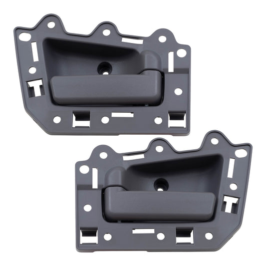 Brock Replacement Driver and Passenger Front Inside Inner Gray Door Handles Compatible with 05-10 Grand Cherokee SUV 1JV471J3AA 1JV461J3AA