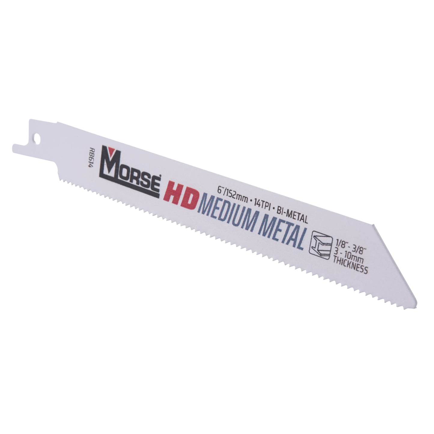 MK Morse HD Medium Metal Bi-Metal Reciprocating Saw Blade For Medium Metal 6 Inch x 3/4 Inch x 0.035 Inch 14 TPI 100 Pack